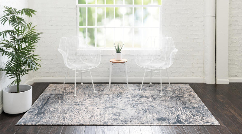 Serenity Sands Collection Area Rug - Quietshore Rectangle Gray lifestyle 10