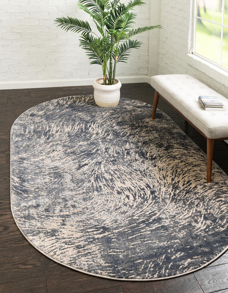 Serenity Sands Collection Area Rug - Quietshore Oval Gray lifestyle 49