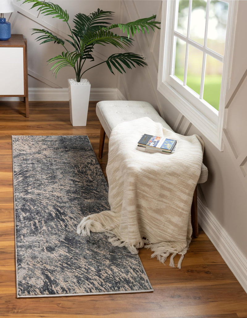 Serenity Sands Collection Area Rug - Quietshore Runner Gray lifestyle 39