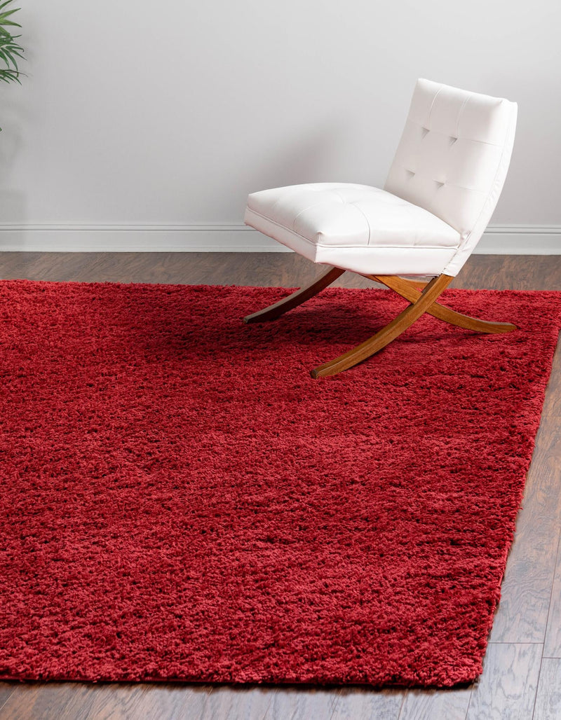 Cozy Comfort Shag Collection Area Rug - Hearthside (Cherry Red) Square Cherry Red lifestyle 7