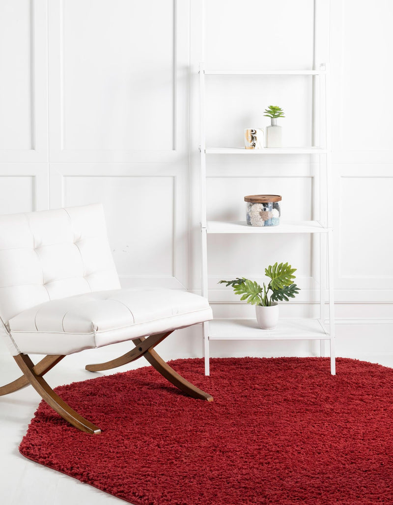 Cozy Comfort Shag Collection Area Rug - Hearthside (Cherry Red) Octagon Cherry Red lifestyle 13