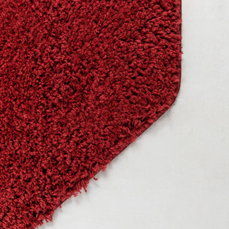 Cozy Comfort Shag Collection Area Rug - Hearthside (Cherry Red) Octagon Cherry Red lifestyle 19