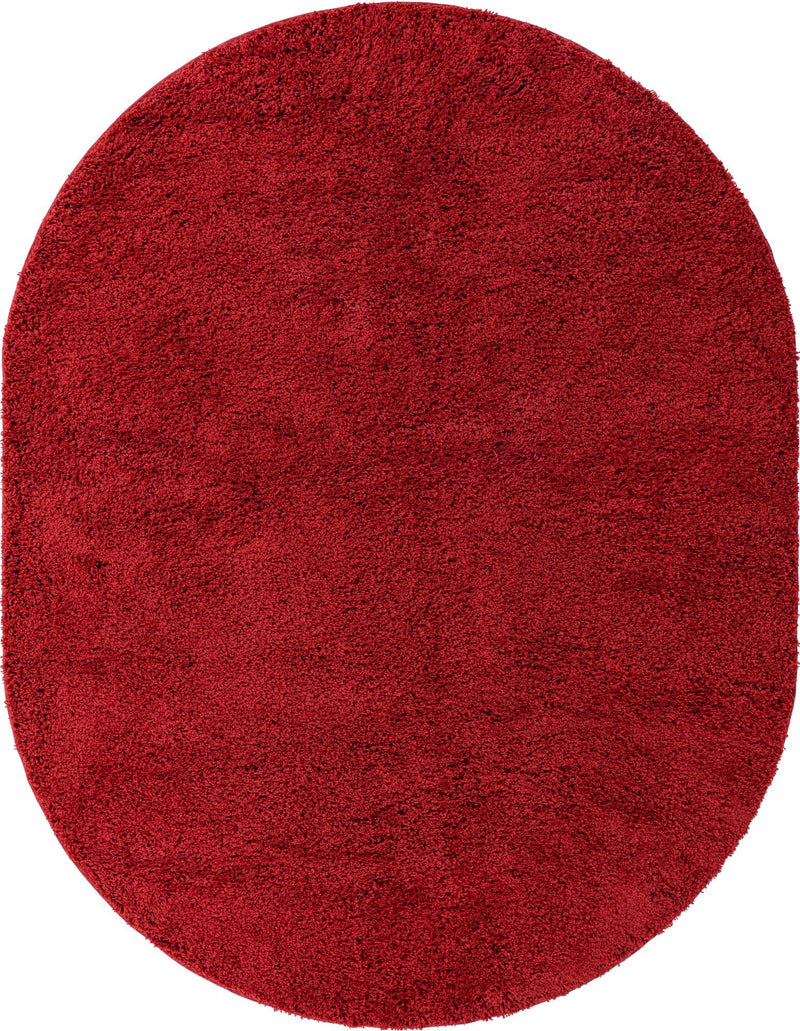 Cozy Comfort Shag Collection Area Rug - Hearthside (Cherry Red) Oval Cherry Red lifestyle 5