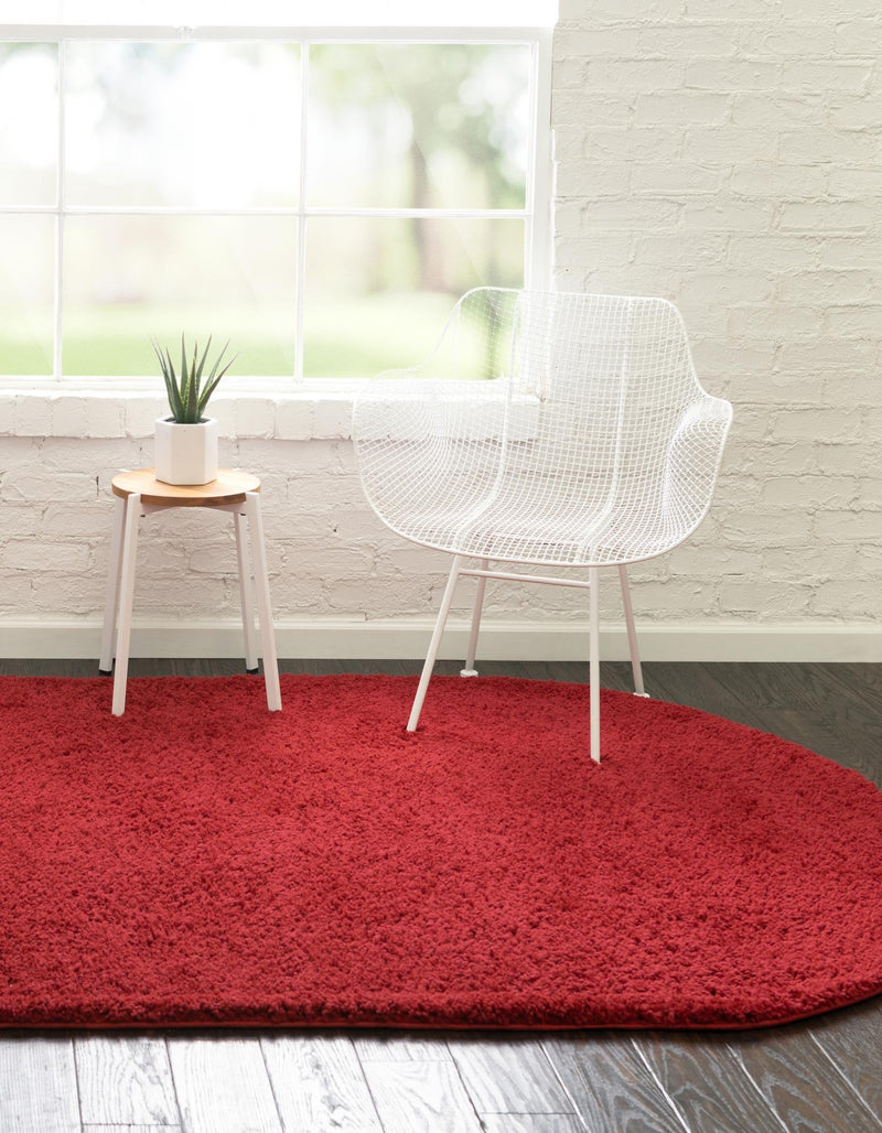 Cozy Comfort Shag Collection Area Rug - Hearthside (Cherry Red) Oval Cherry Red lifestyle 10