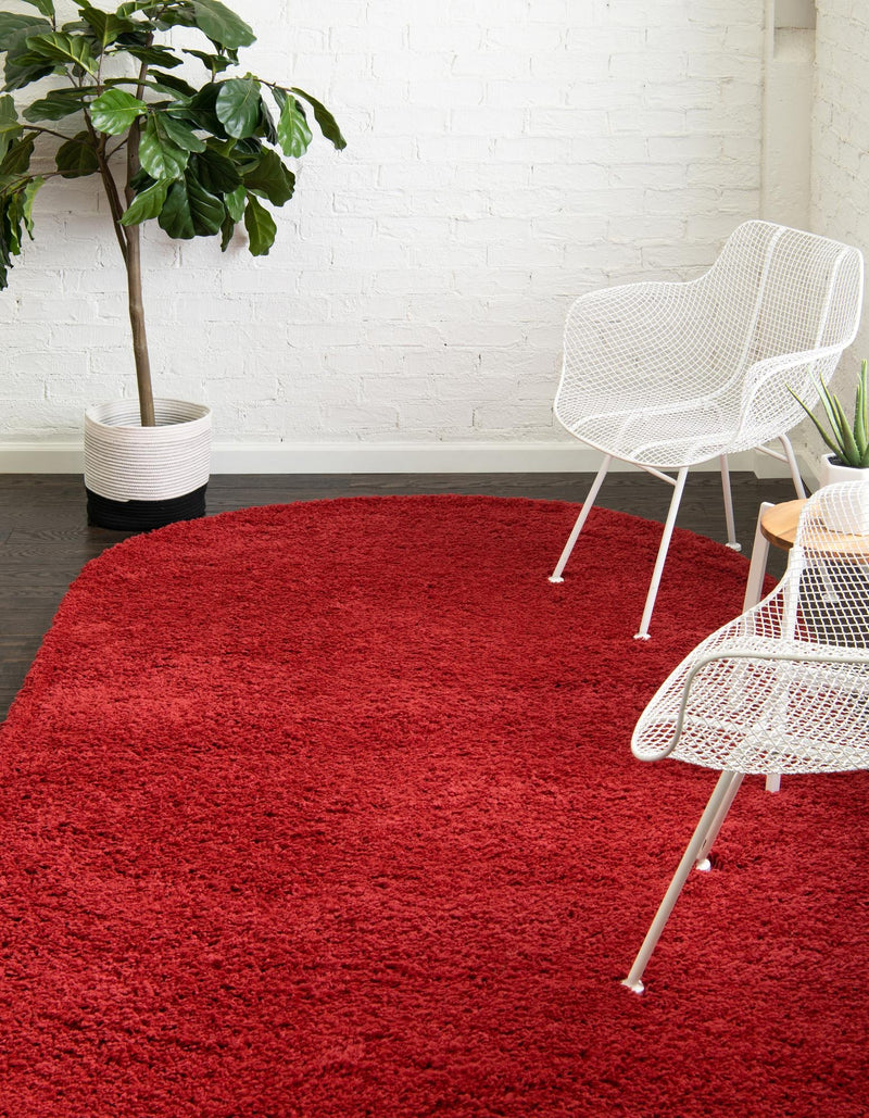 Cozy Comfort Shag Collection Area Rug - Hearthside (Cherry Red) Oval Cherry Red lifestyle 15