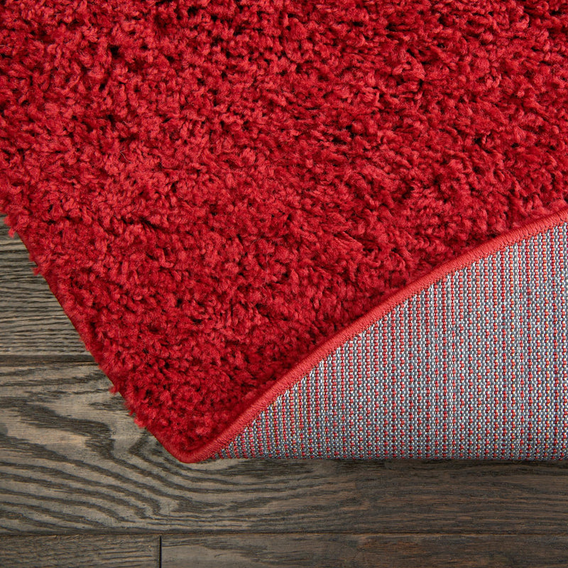 Cozy Comfort Shag Collection Area Rug - Hearthside (Cherry Red) Oval Cherry Red lifestyle 31