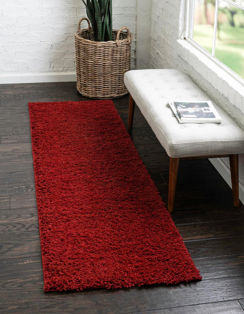 Cozy Comfort Shag Collection Area Rug - Hearthside (Cherry Red) Runner Cherry Red lifestyle 11