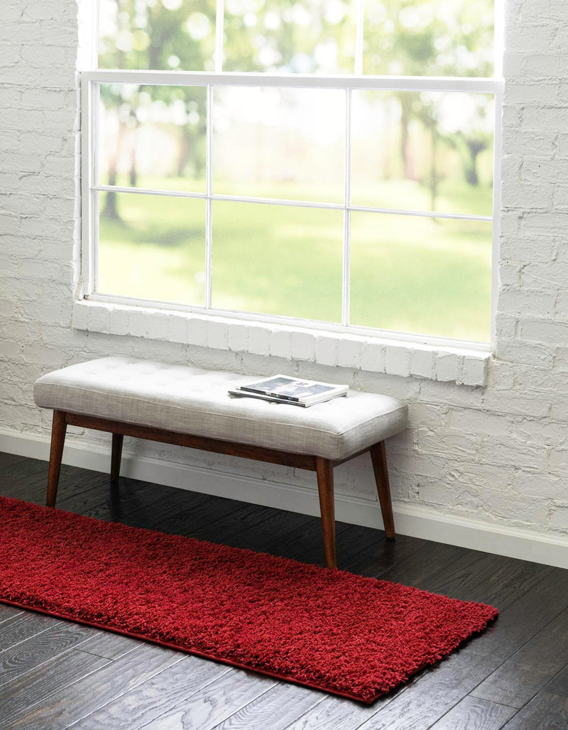 Cozy Comfort Shag Collection Area Rug - Hearthside (Cherry Red) Runner Cherry Red lifestyle 16