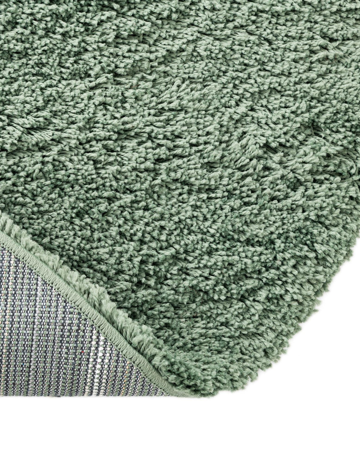 Cozy Comfort Shag Collection Area Rug - Hearthside (Green) Round Green lifestyle 34