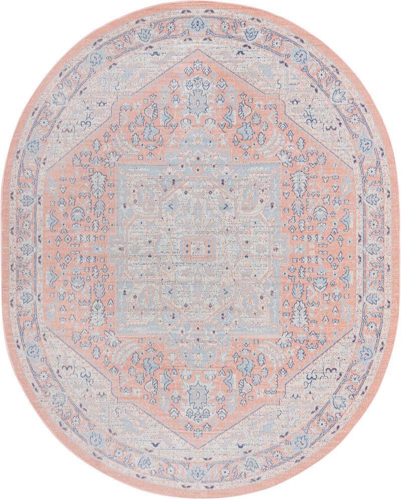 Savannah Series Collection Area Rug - Charleston (Powder Pink) Oval Powder Pink lifestyle 14