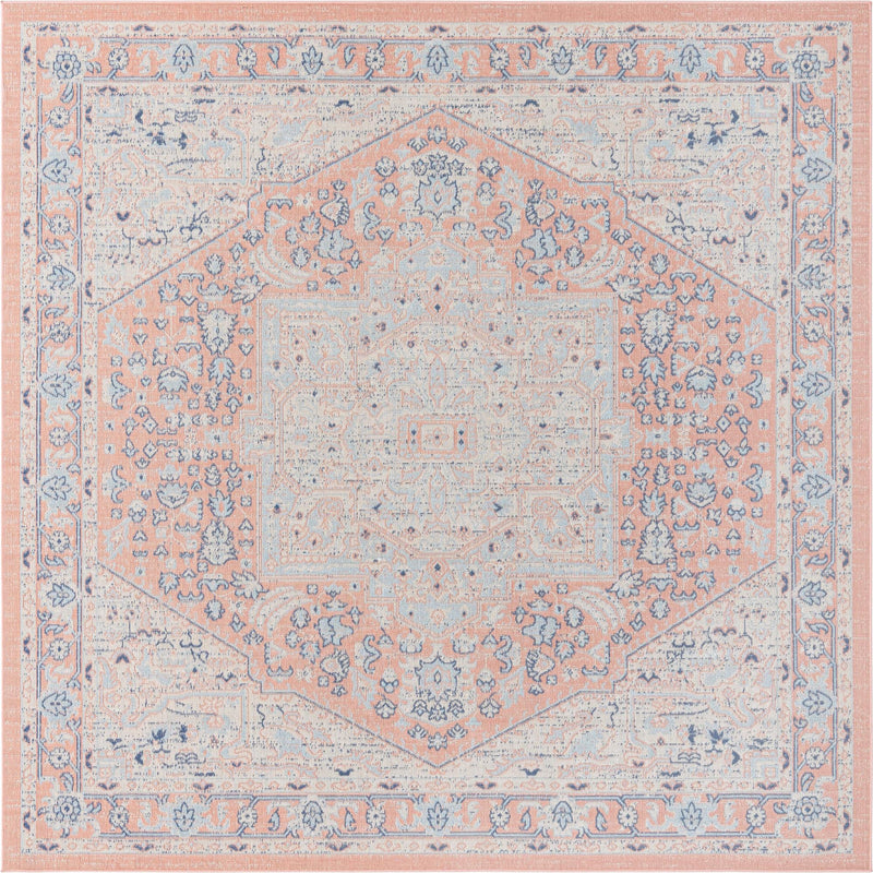 Savannah Series Collection Area Rug - Charleston (Powder Pink) Square Powder Pink lifestyle 15