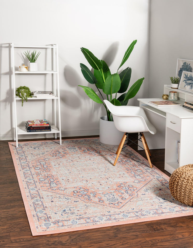 Savannah Series Collection Area Rug - Charleston (Powder Pink) Rectangle Powder Pink lifestyle 2