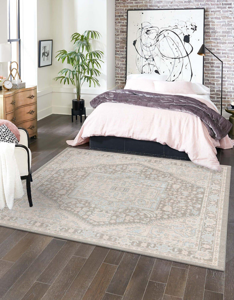 Savannah Series Collection Area Rug - Charleston (Cloud Gray) Square Cloud Gray lifestyle 22