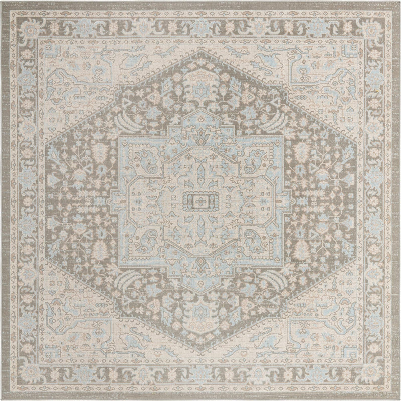 Savannah Series Collection Area Rug - Charleston (Cloud Gray) Square Cloud Gray lifestyle 17