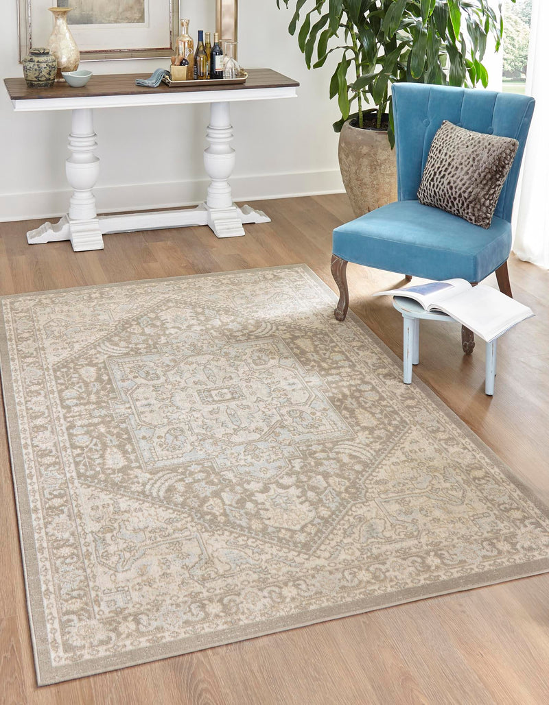 Savannah Series Collection Area Rug - Charleston (Cloud Gray) Rectangle Cloud Gray lifestyle 2