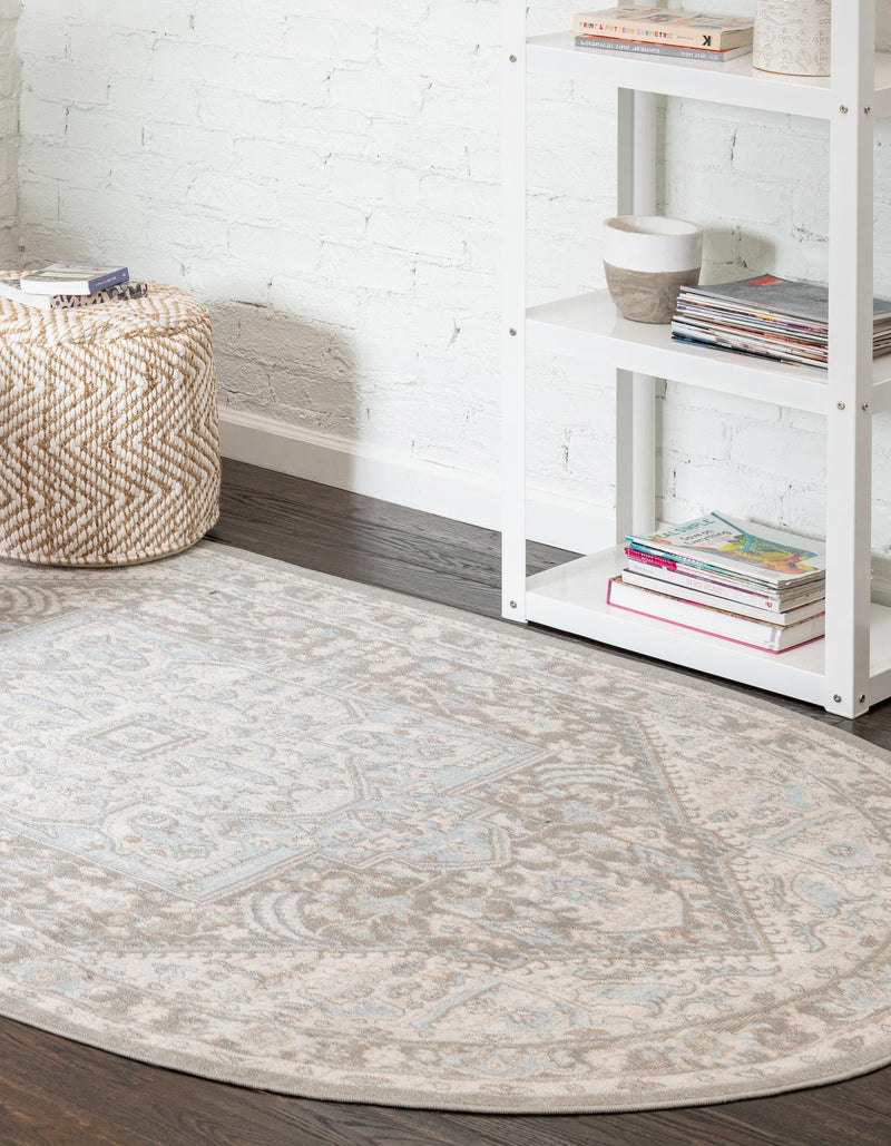 Savannah Series Collection Area Rug - Charleston (Cloud Gray) Oval Cloud Gray lifestyle 26