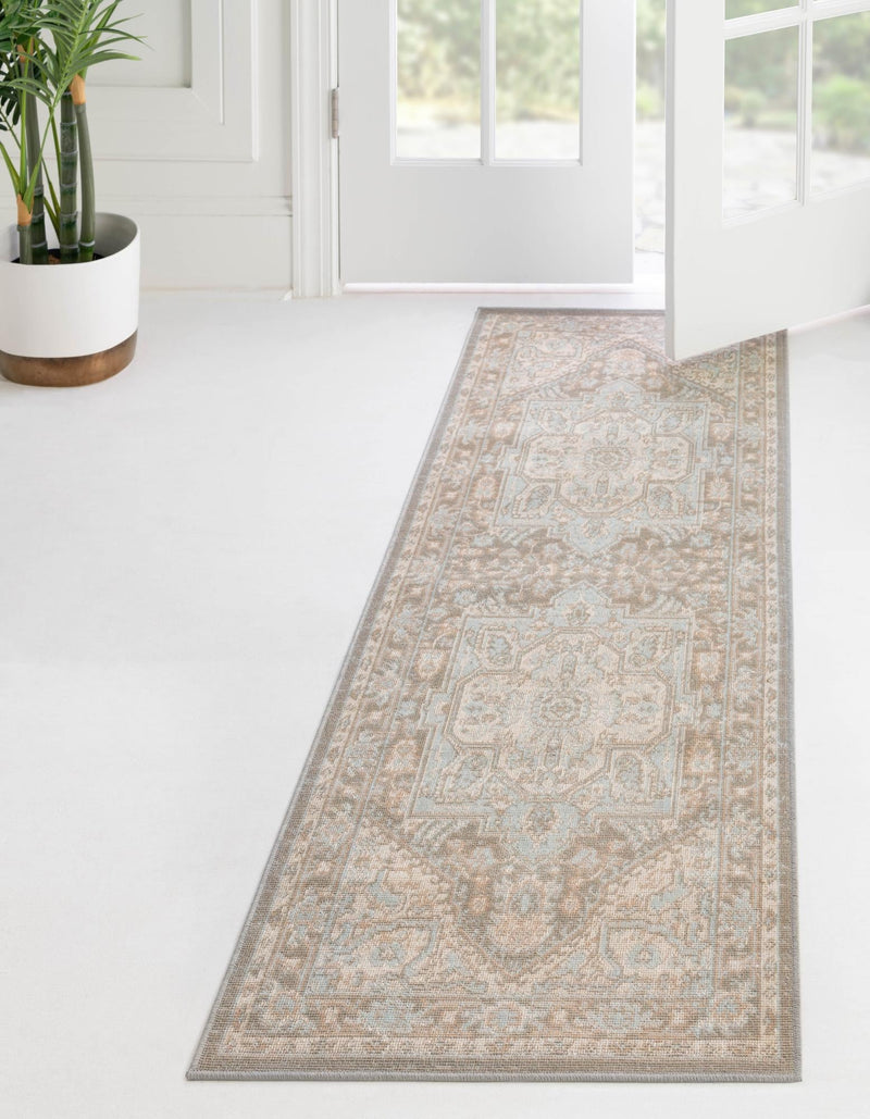 Savannah Series Collection Area Rug - Charleston (Cloud Gray) Runner Cloud Gray lifestyle 25