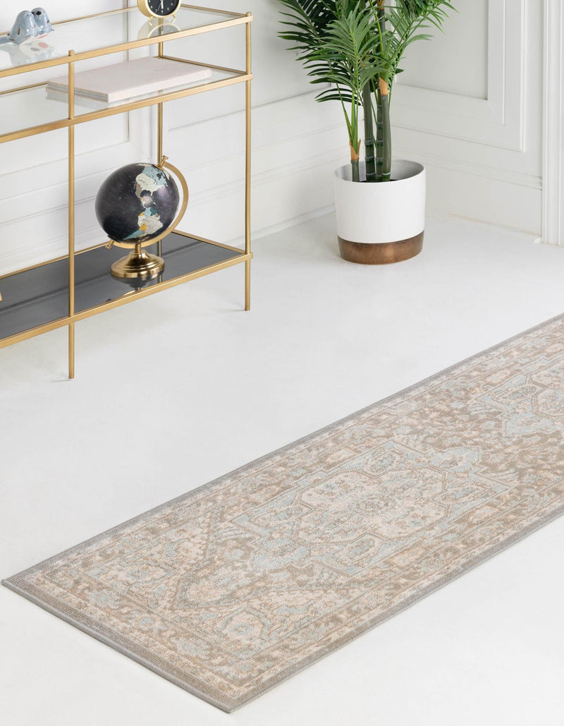 Savannah Series Collection Area Rug - Charleston (Cloud Gray) Runner Cloud Gray lifestyle 30