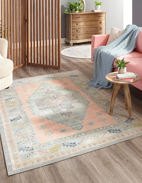 Savannah Series Collection Area Rug - Augusta (Pink) Rectangle Pink lifestyle 2