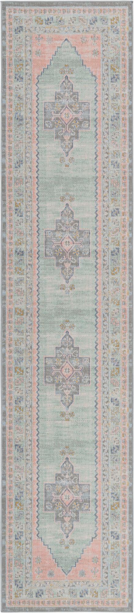 Savannah Series Collection Area Rug - Augusta (Pink) Runner Pink lifestyle 18