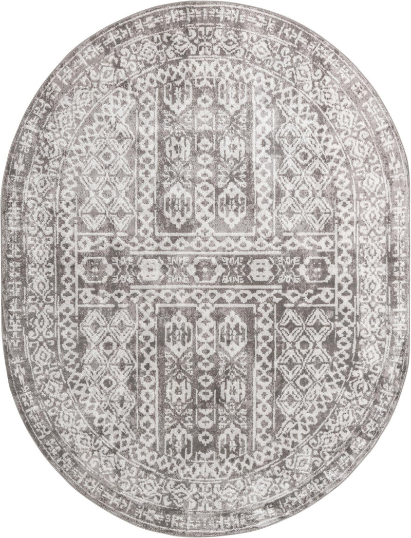 Cambridge Classics Collection Area Rug - Kendall (Gray) Oval Gray lifestyle 8