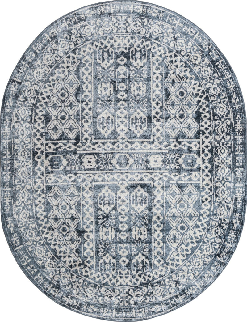 Cambridge Classics Collection Area Rug - Kendall (Blue) Oval Blue lifestyle 8