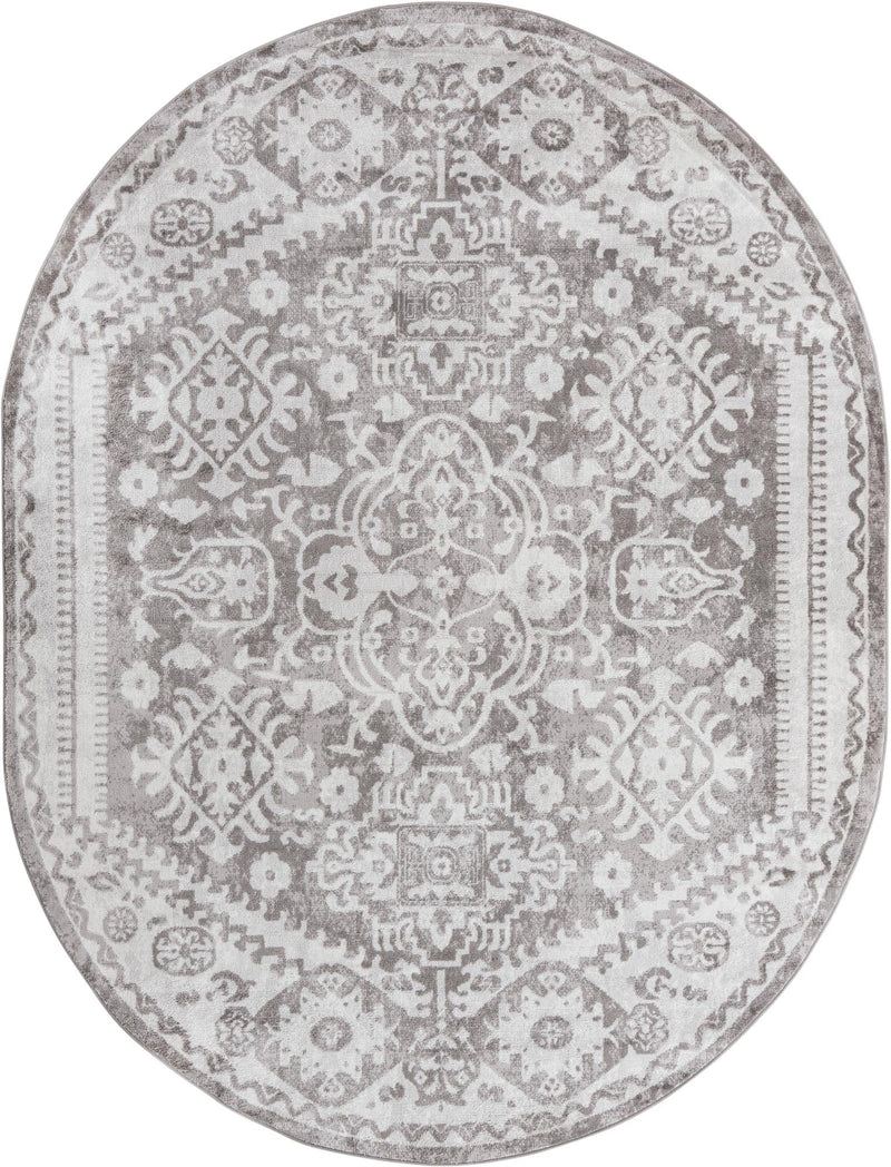 Cambridge Classics Collection Area Rug - Pembroke (Gray) Oval Gray lifestyle 9