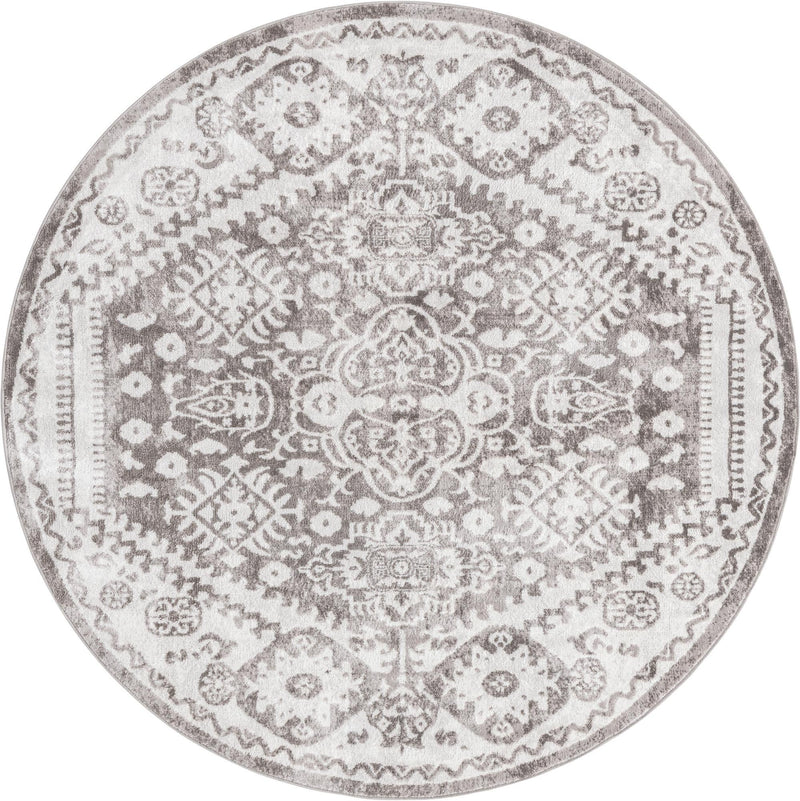 Cambridge Classics Collection Area Rug - Pembroke (Gray) Round Gray lifestyle 12