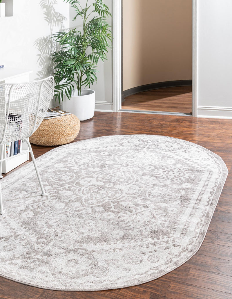 Cambridge Classics Collection Area Rug - Pembroke (Gray) Oval Gray lifestyle 14