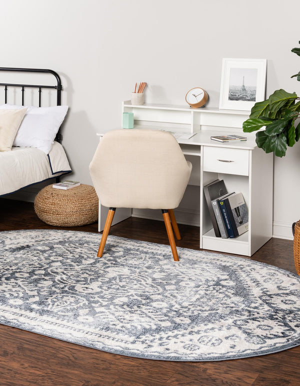 Cambridge Classics Collection Area Rug - Pembroke (Blue) Oval Blue lifestyle 18