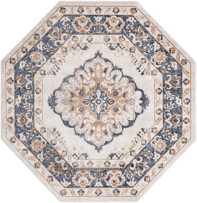 Cambridge Classics Collection Area Rug - Fitzwilliam (Cream) Octagon Cream lifestyle 16
