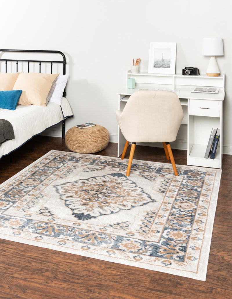 Cambridge Classics Collection Area Rug - Fitzwilliam (Cream) Square Cream lifestyle 20