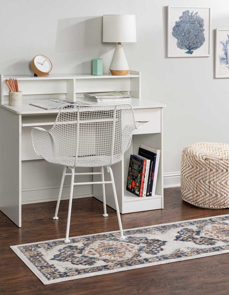Cambridge Classics Collection Area Rug - Fitzwilliam (Cream) Runner Cream lifestyle 28