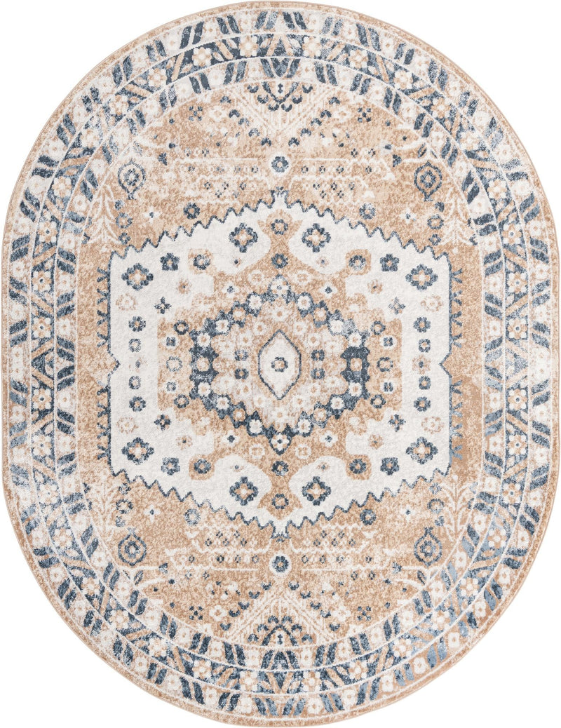 Cambridge Classics Collection Area Rug - Magdalene (Beige) Oval Beige lifestyle 9