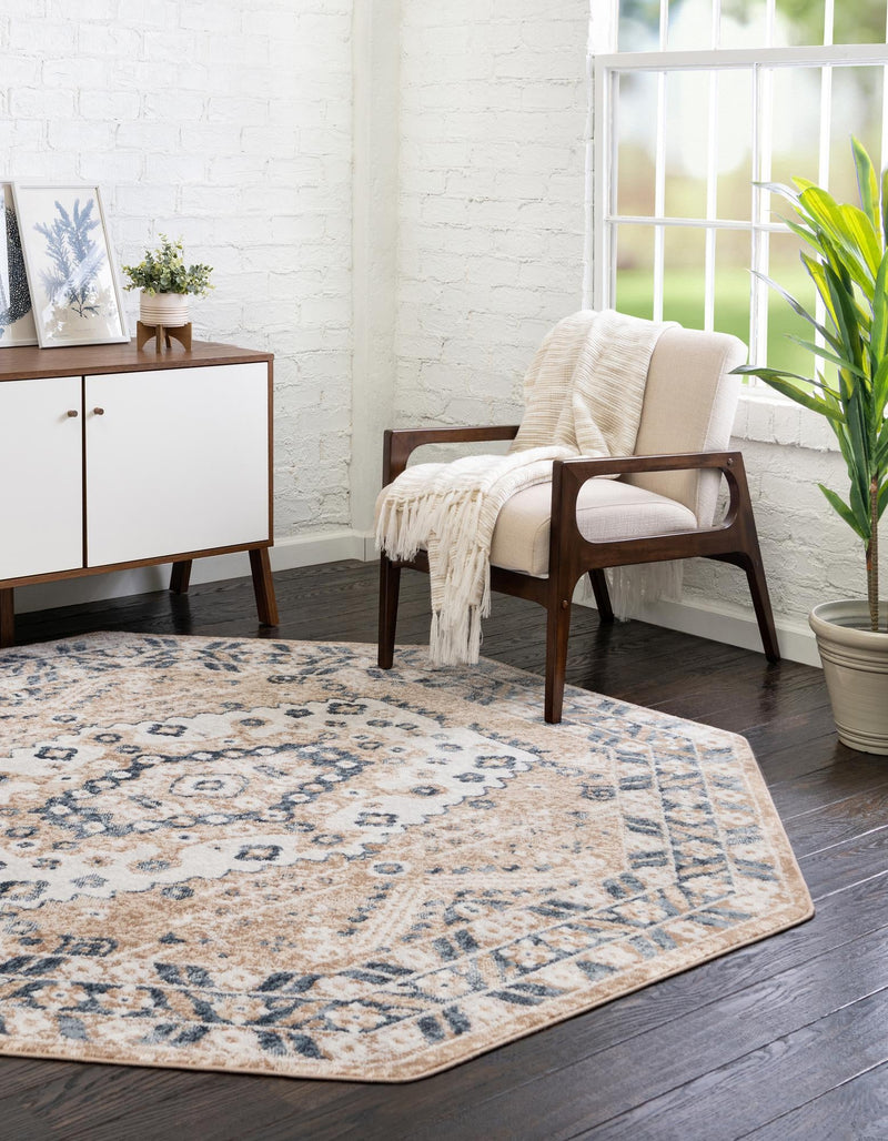 Cambridge Classics Collection Area Rug - Magdalene (Beige) Octagon Beige lifestyle 23