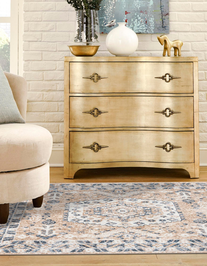 Cambridge Classics Collection Area Rug - Magdalene (Beige) Square Beige lifestyle 21