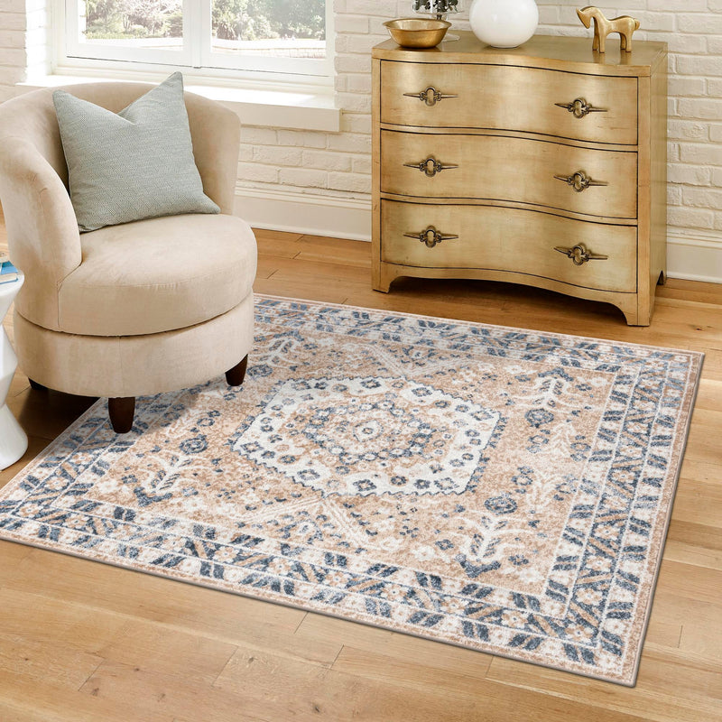 Cambridge Classics Collection Area Rug - Magdalene (Beige) Square Beige lifestyle 51