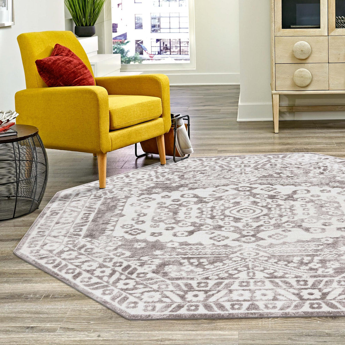 Cambridge Classics Collection Area Rug - Magdalene (Gray) Octagon Gray lifestyle 31