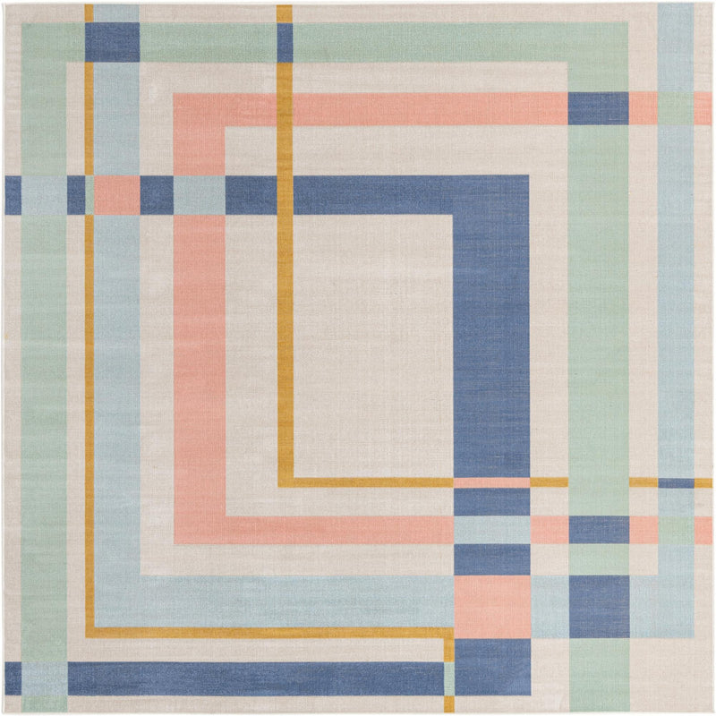 Lagoon Oasis Collection Area Rug - Reef Square Multi lifestyle 11