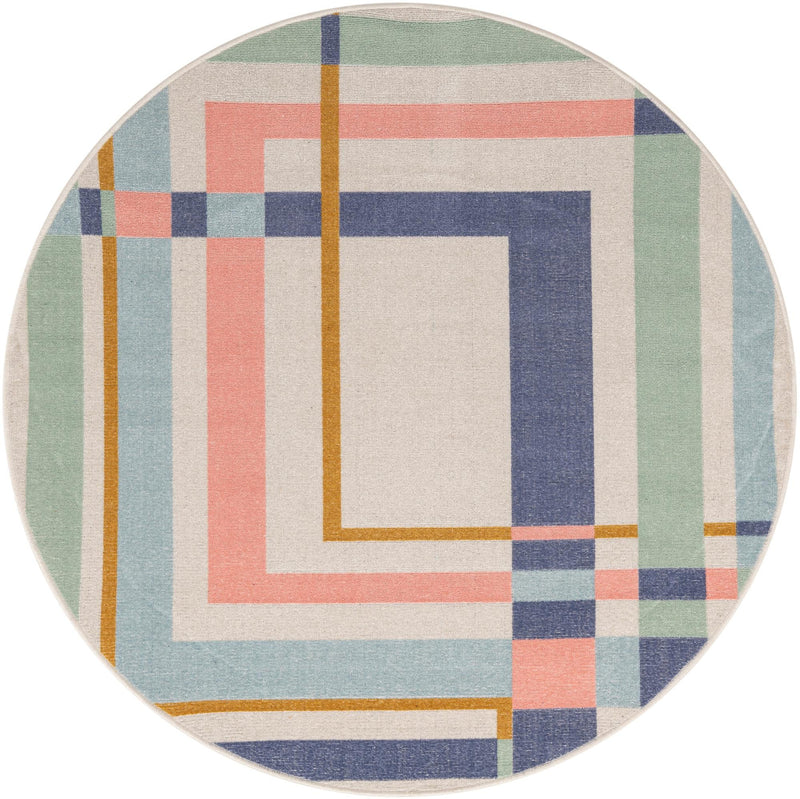 Lagoon Oasis Collection Area Rug - Reef Round Multi lifestyle 12