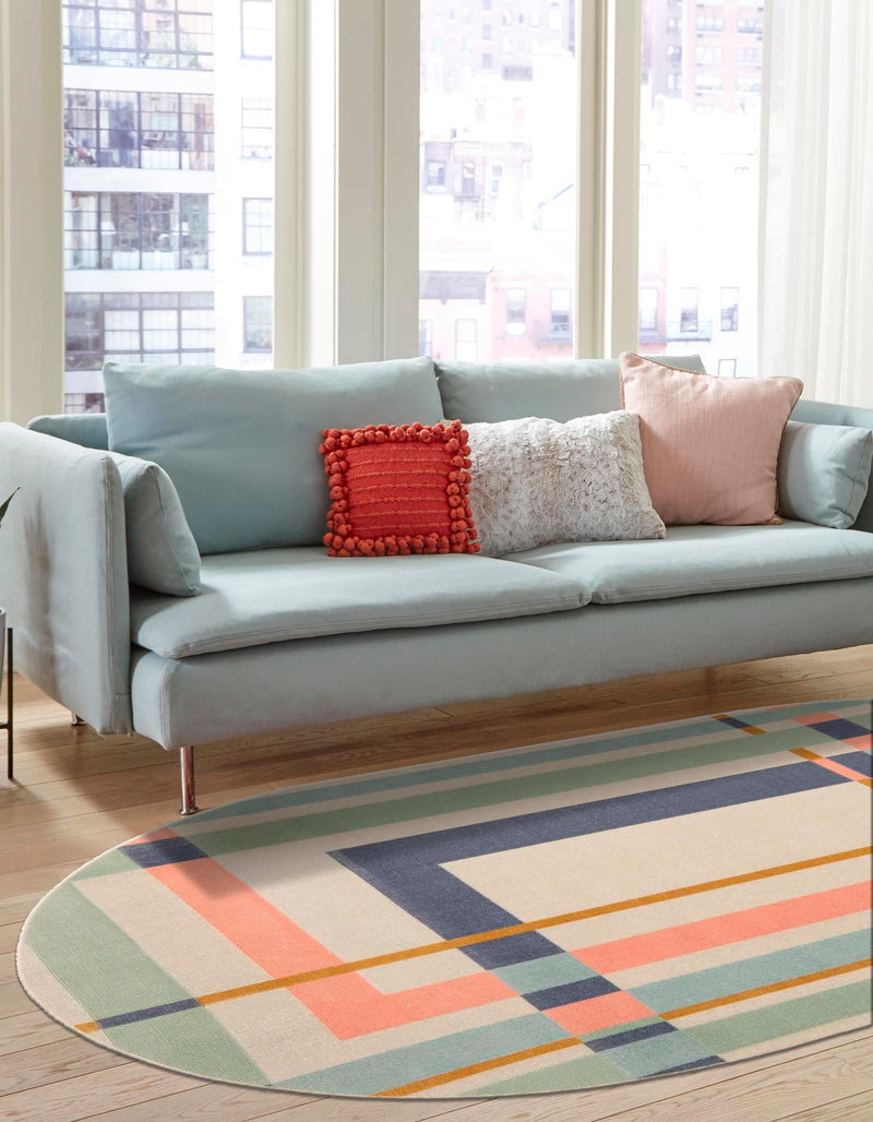 Lagoon Oasis Collection Area Rug - Reef Oval Multi lifestyle 18