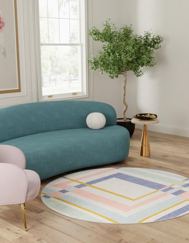 Lagoon Oasis Collection Area Rug - Reef Round Multi lifestyle 16
