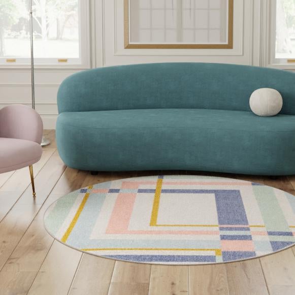 Lagoon Oasis Collection Area Rug - Reef Round Multi lifestyle 46