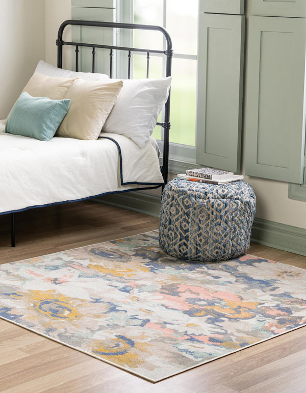 Lagoon Oasis Collection Area Rug - Atoll Square Multi lifestyle 44