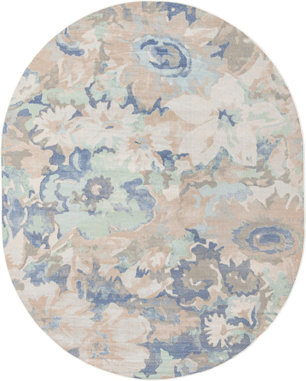 Lagoon Oasis Collection Area Rug - Atoll Oval Blue lifestyle 23