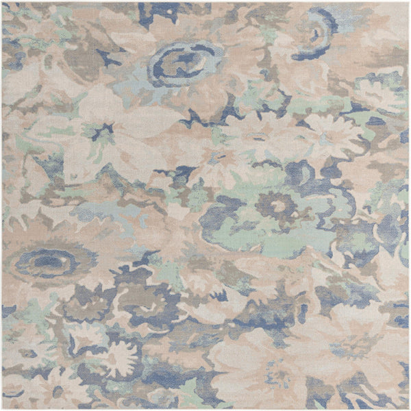 Lagoon Oasis Collection Area Rug - Atoll Square Blue lifestyle 24