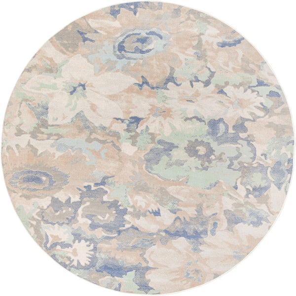 Lagoon Oasis Collection Area Rug - Atoll Round Blue lifestyle 25