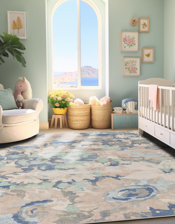 Lagoon Oasis Collection Area Rug - Atoll Rectangle Blue lifestyle 7