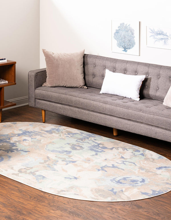 Lagoon Oasis Collection Area Rug - Atoll Oval Blue lifestyle 35