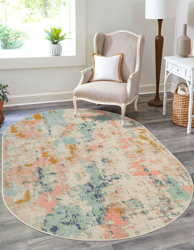 Lagoon Oasis Collection Area Rug - Seagrass Oval Multi lifestyle 33